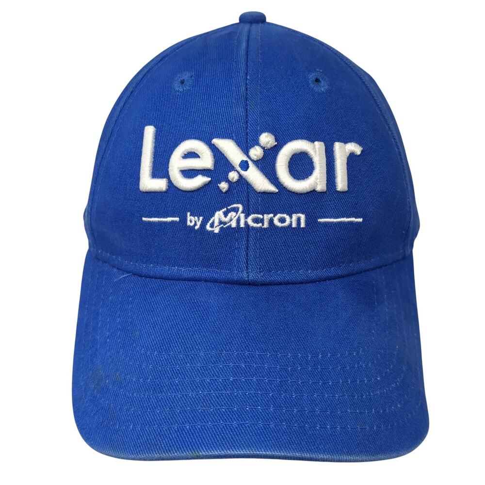 Lexar By Micron Strapback Baseball Cap Blue One Size Adjustable Embroidered